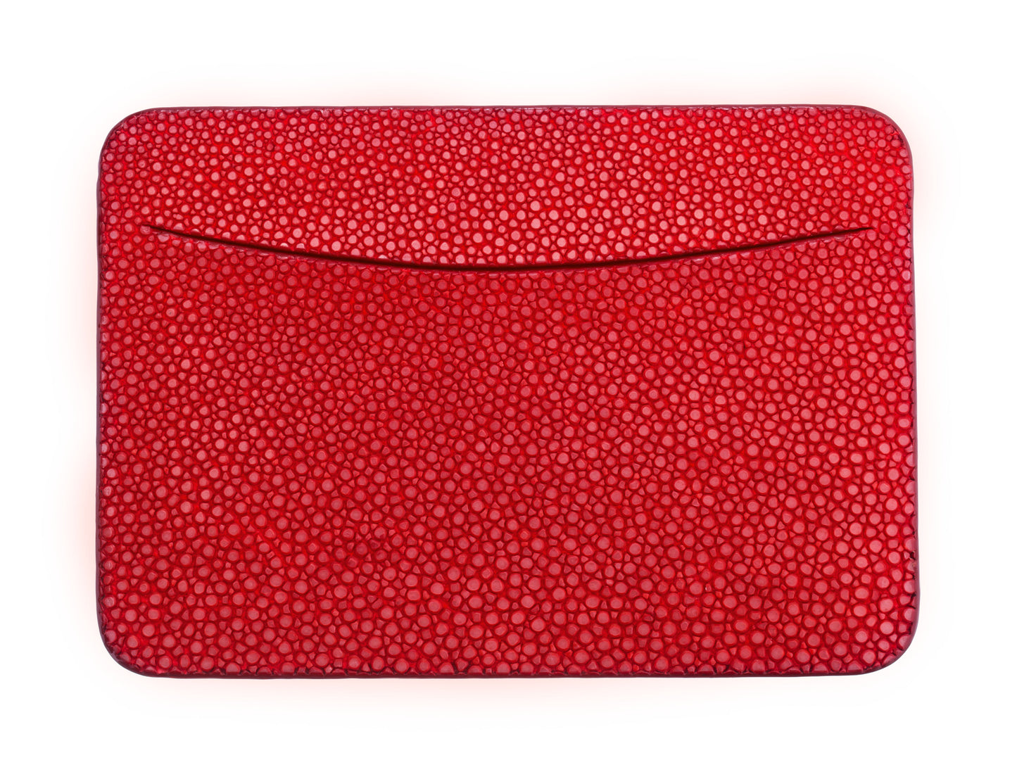 Red Stingray Leather Credit Card Holder
