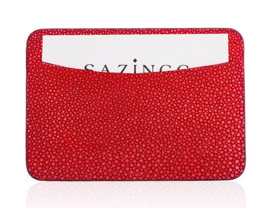 Load image into Gallery viewer, Red Stingray Leather Credit Card Holder
