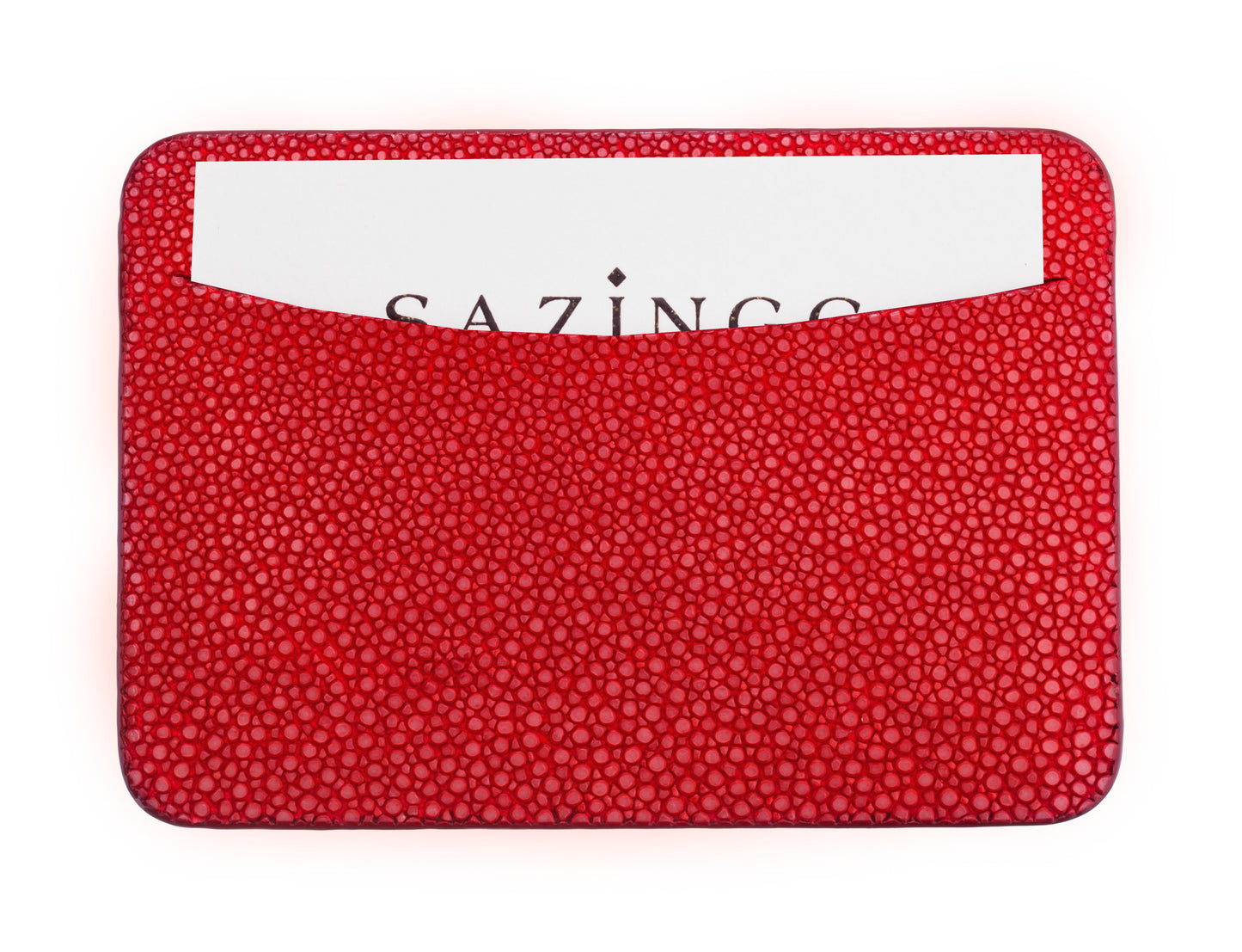 Orange Stingray Leather Credit Card Holder