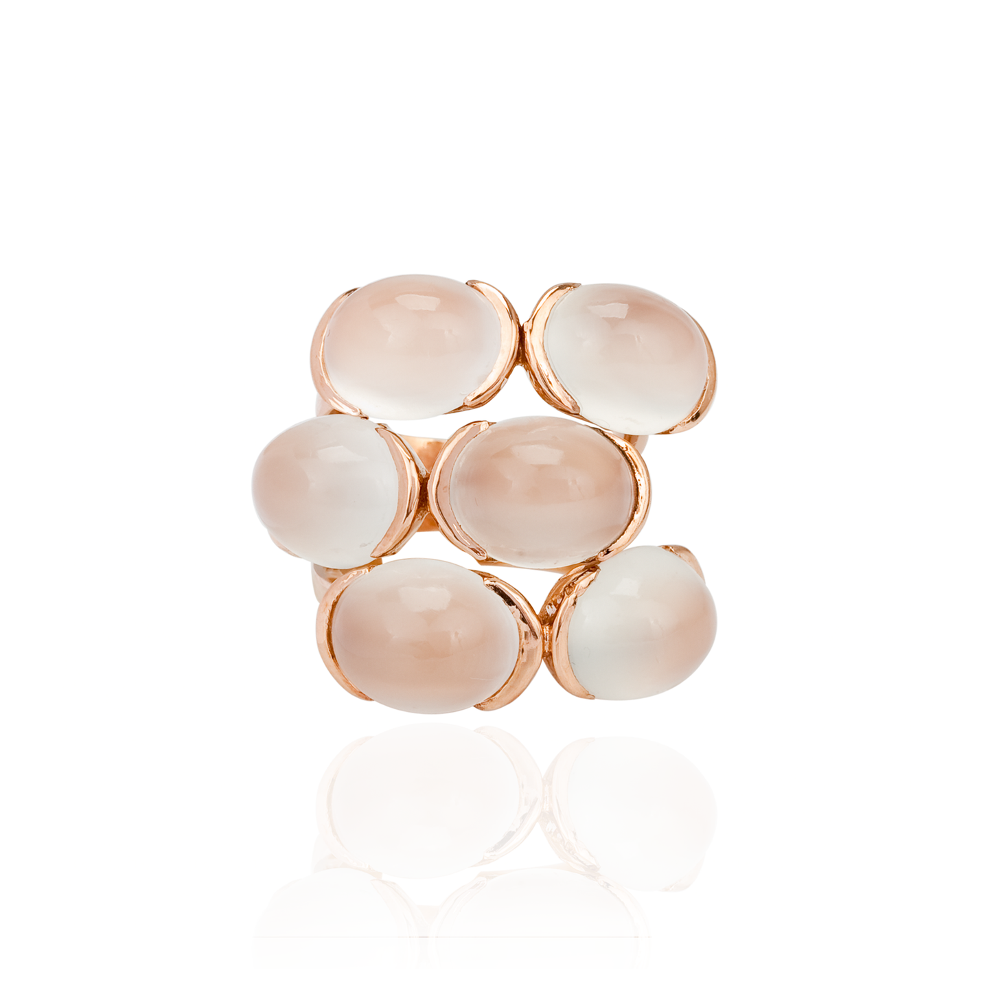 18K Rose Gold Ring with Moonstone