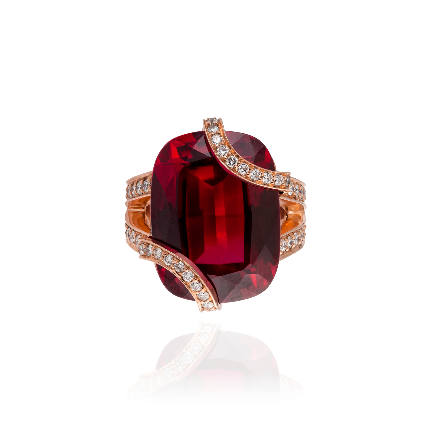 Load image into Gallery viewer, 18K Rose Gold Ring with Ruby
