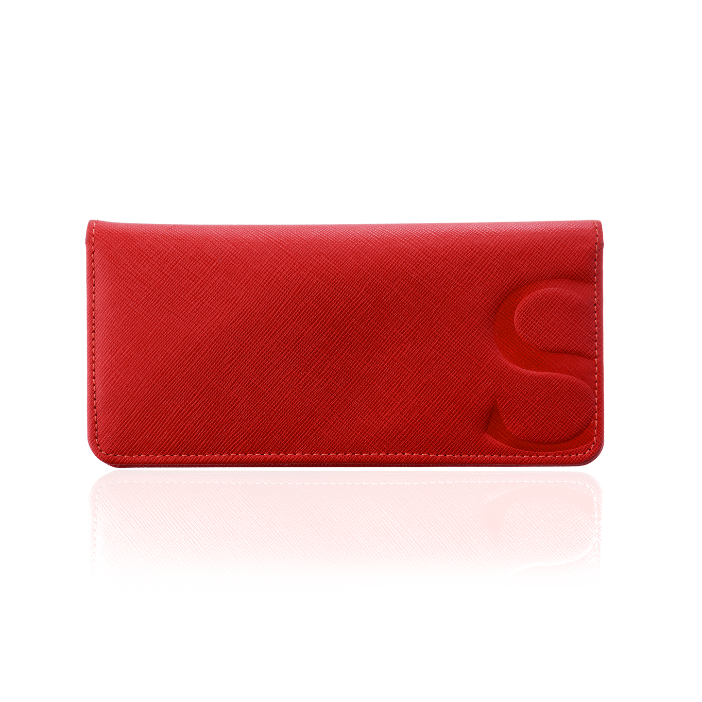 Slim Wallet in Red Textured Leather