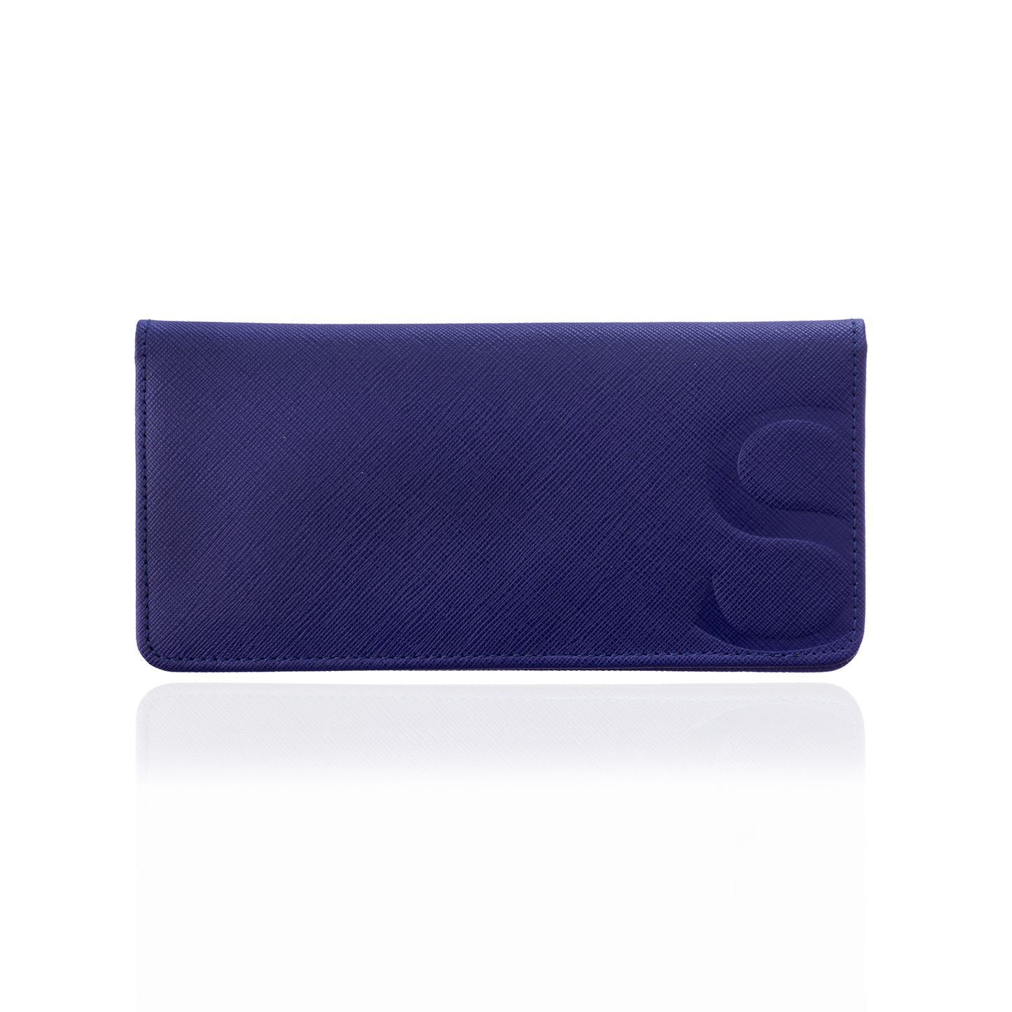 Slim Wallet in Blue Textured Leather