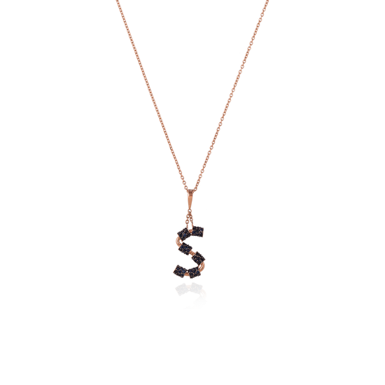 925 Silver Initial Necklace with Sapphire