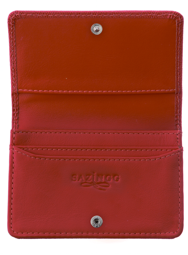 Load image into Gallery viewer, Credit Card Case in Red Textured Leather
