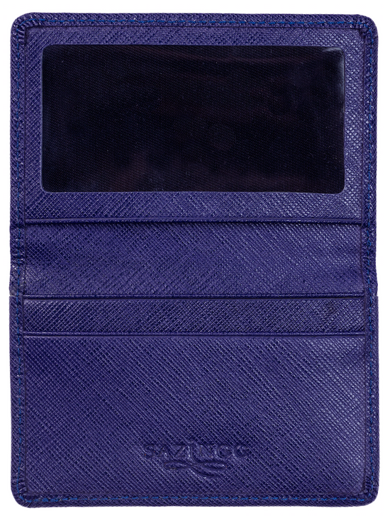 Load image into Gallery viewer, Card &amp;amp; ID Holder in Blue Textured Leather
