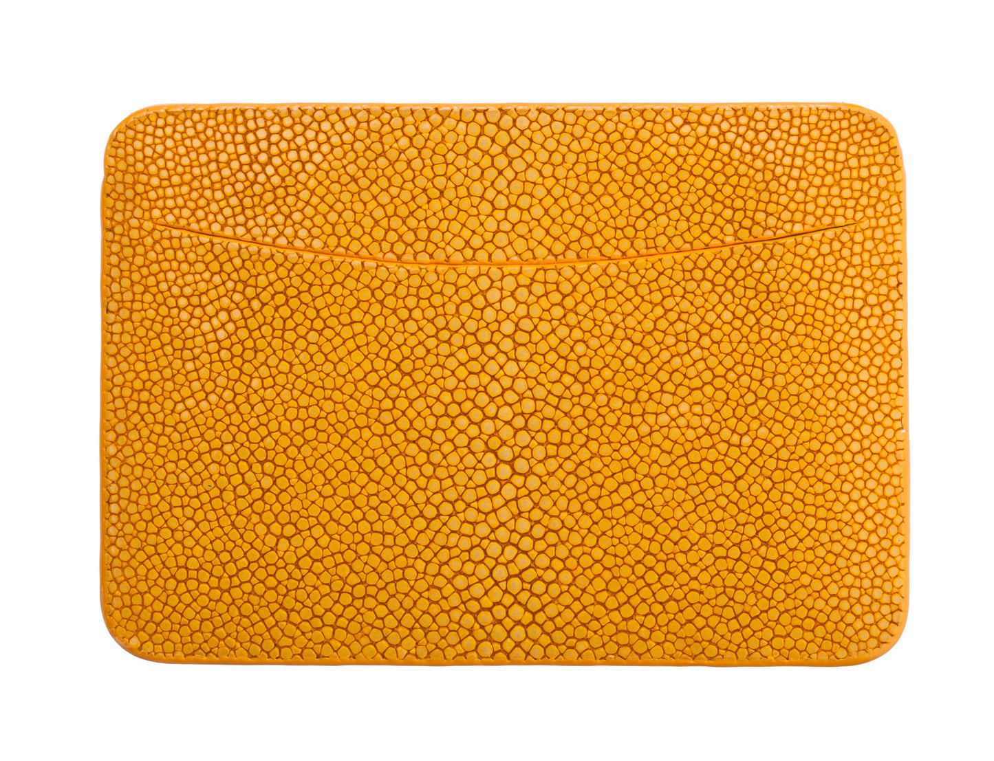 Orange Stingray Leather Credit Card Holder