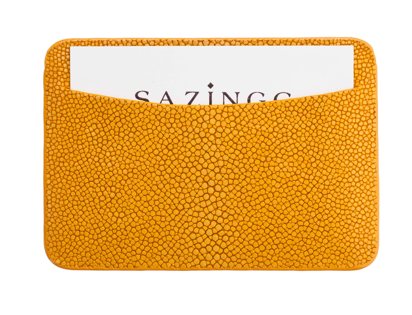 Orange Stingray Leather Credit Card Holder