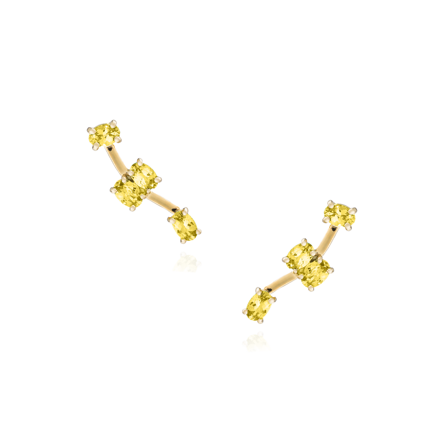 Colored Constellation 18K Yellow Gold Earrings with Yellow Sapphires