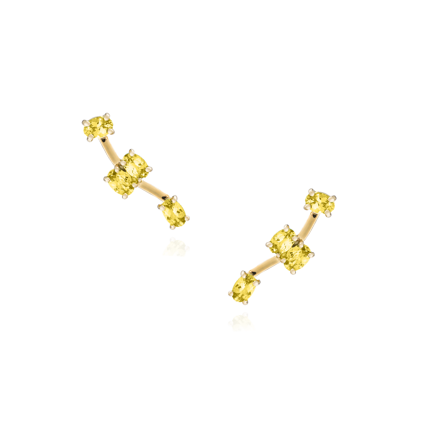 18K Yellow Gold Earrings with Yellow Sapphires