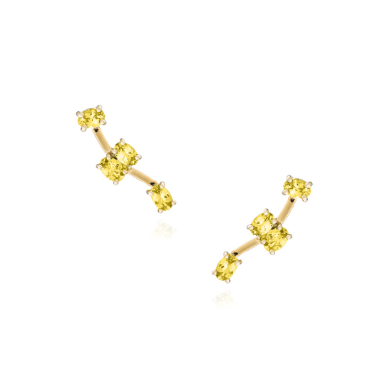 Load image into Gallery viewer, Colored Constellation 18K Yellow Gold Earrings with Yellow Sapphires
