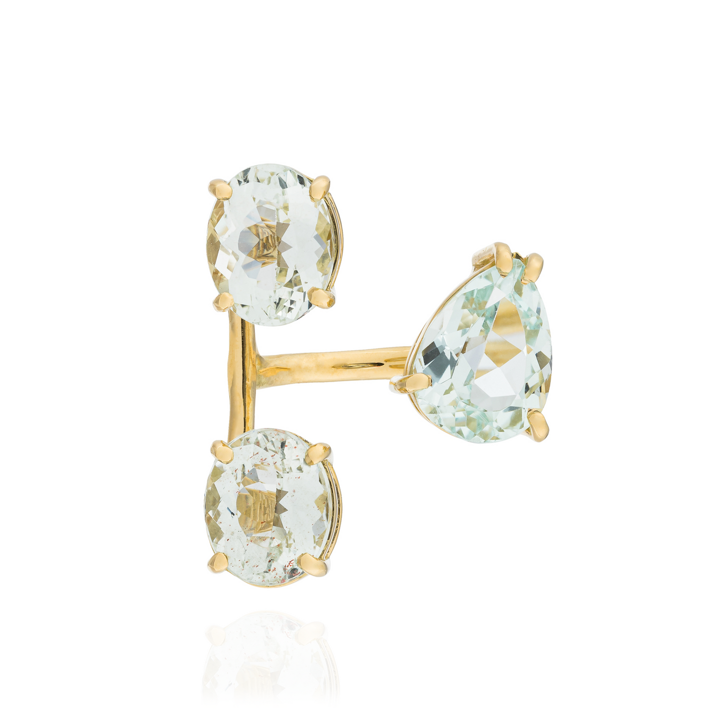 14K Yellow Gold Ring with Aquamarine