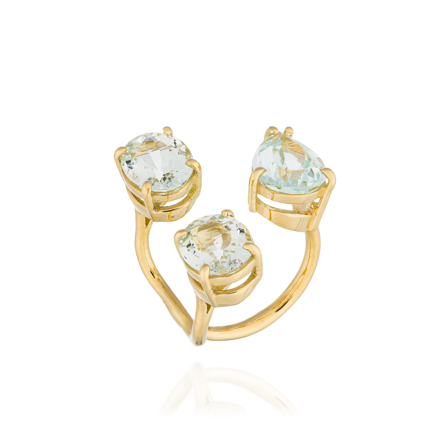14K Yellow Gold Ring with Aquamarine