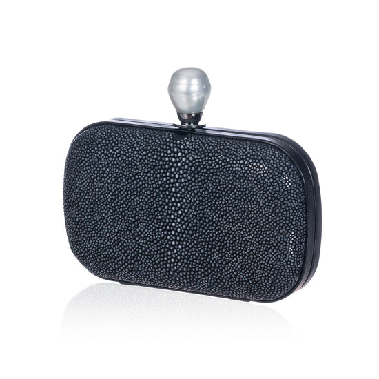 Black Stingray Leather Clutch