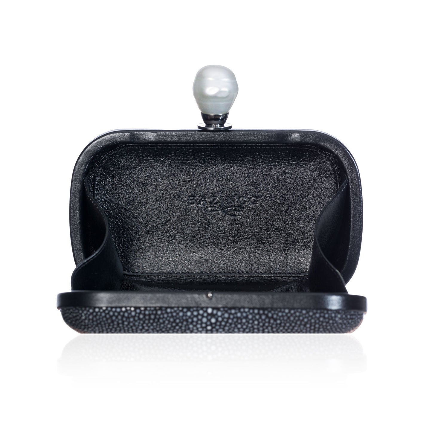 Black Stingray Leather Clutch
