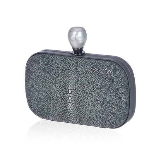 Load image into Gallery viewer, Grey Stingray Leather Clutch
