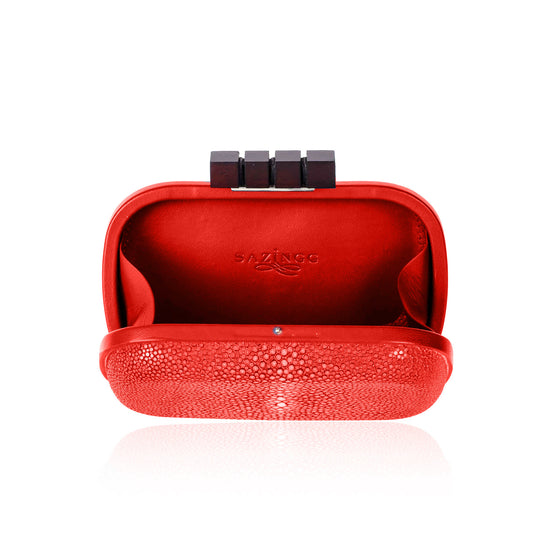 Red Stingray Leather Clutch