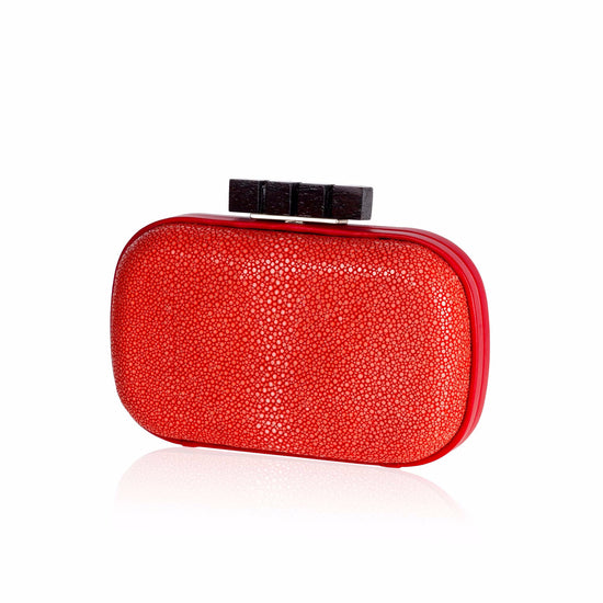 Red Stingray Leather Clutch