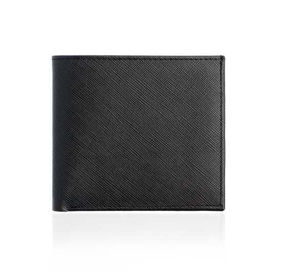 Black Saffiano Leather Wallet, Men's Leather Goods