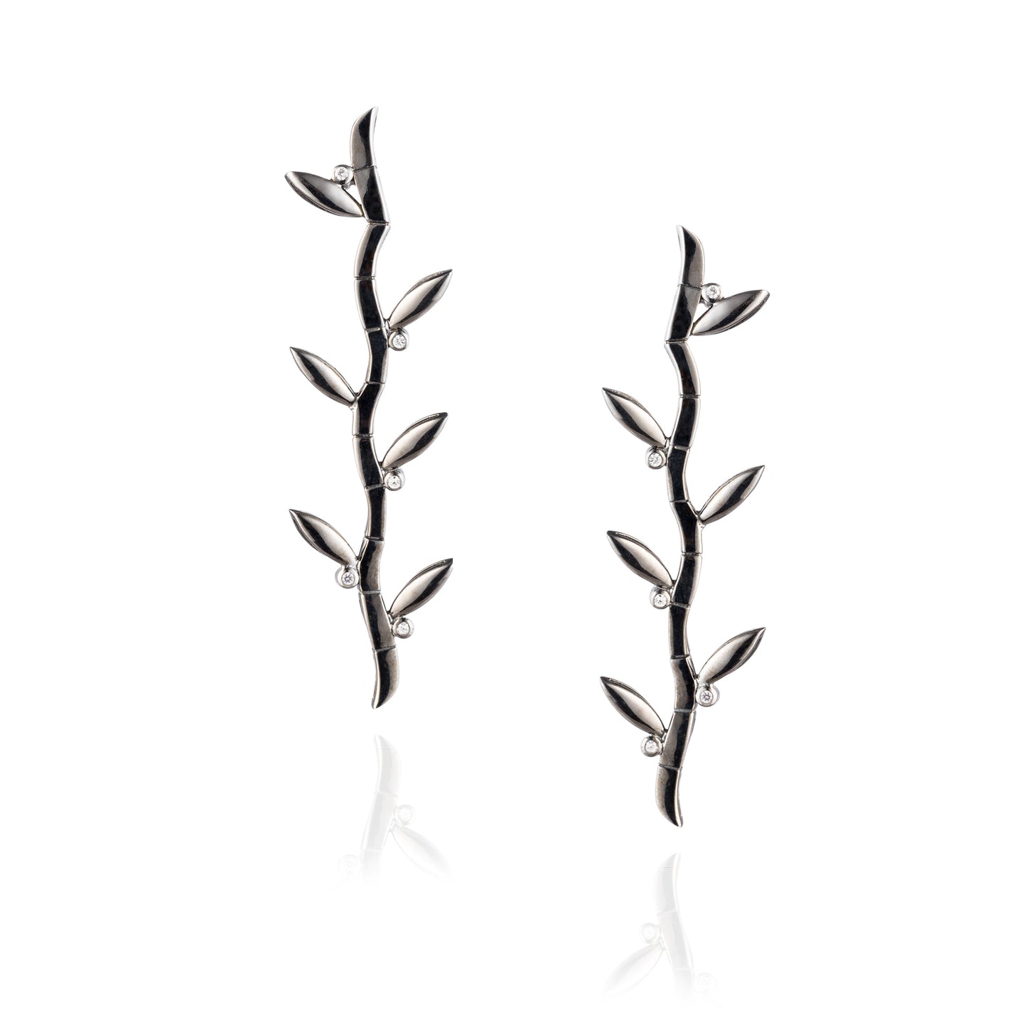 925 Silver Earrings Plated in Black Rhodium