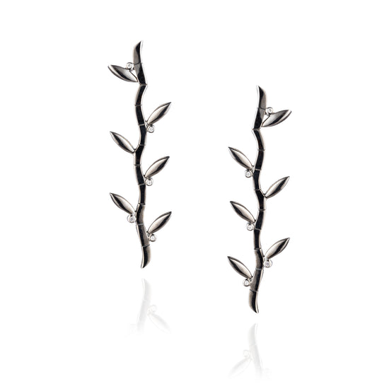 Load image into Gallery viewer, 925 Silver Earrings Plated in Black Rhodium
