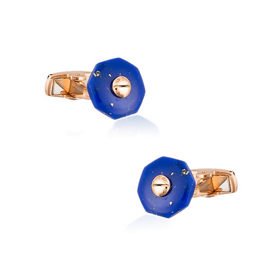 925 Silver Cufflinks with Lapis Lazuli