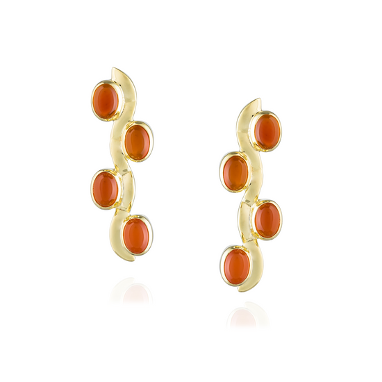 925 Silver Caramelo Earrings with Carnelian