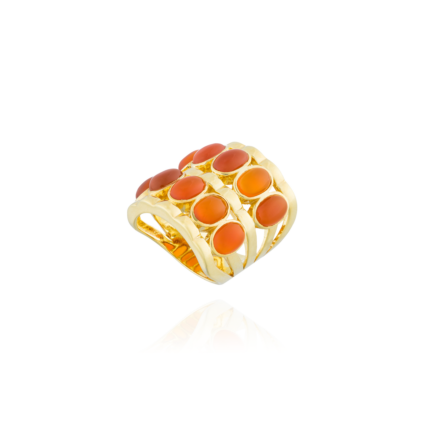 925 Silver Caramelo Ring with Carnelian