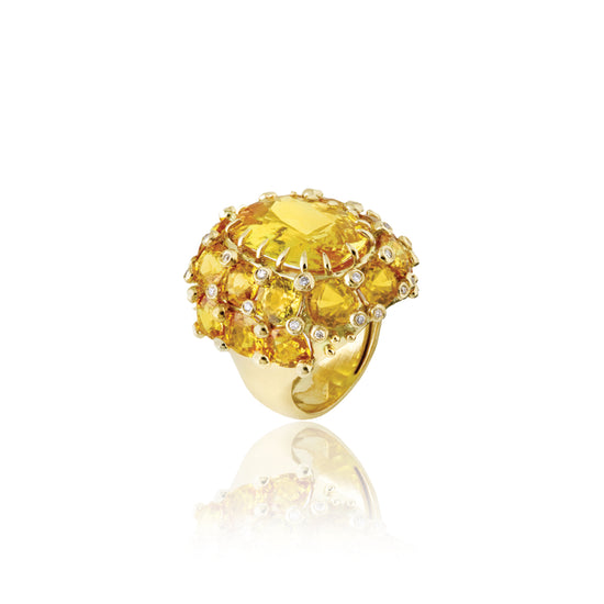Load image into Gallery viewer, Yellow Gold Ring with Yellow Sapphire
