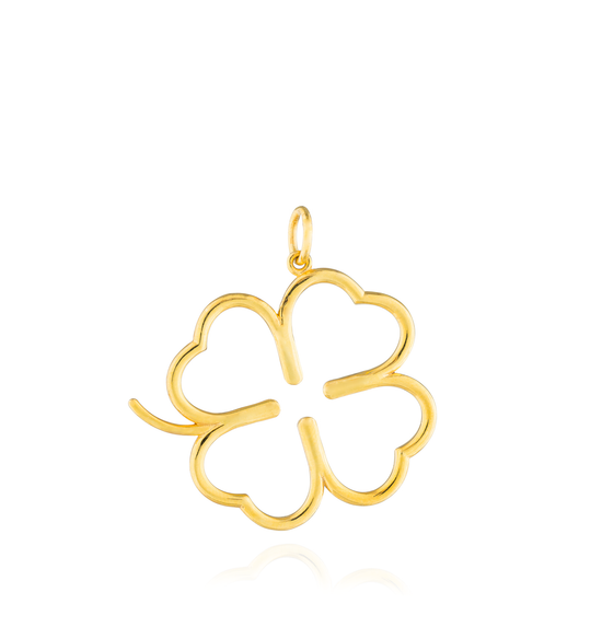 Load image into Gallery viewer, 925 Silver Leaf Clover Pendant Yellow Gold Plated
