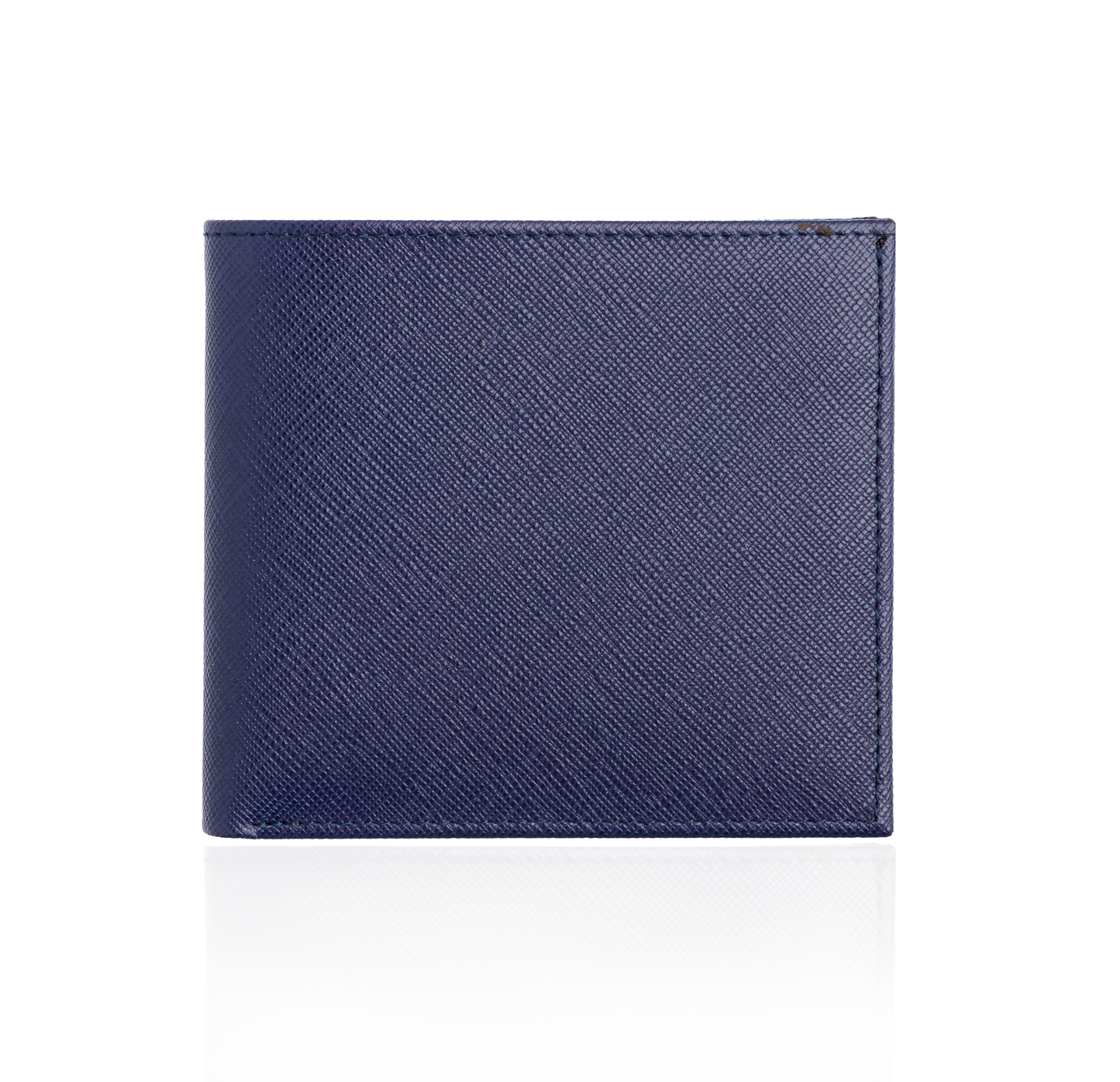 Wallet in Blue Textured Leather with Yellow Interior – Sazingg