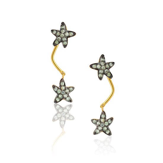 925 Silver Starfish Double Earrings
