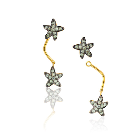 925 Silver Starfish Double Earrings