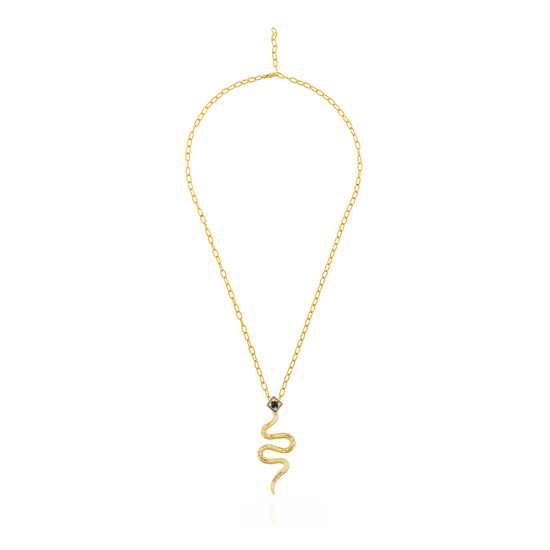Load image into Gallery viewer, 925 Silver Serpentine Necklace with Blue Sapphire
