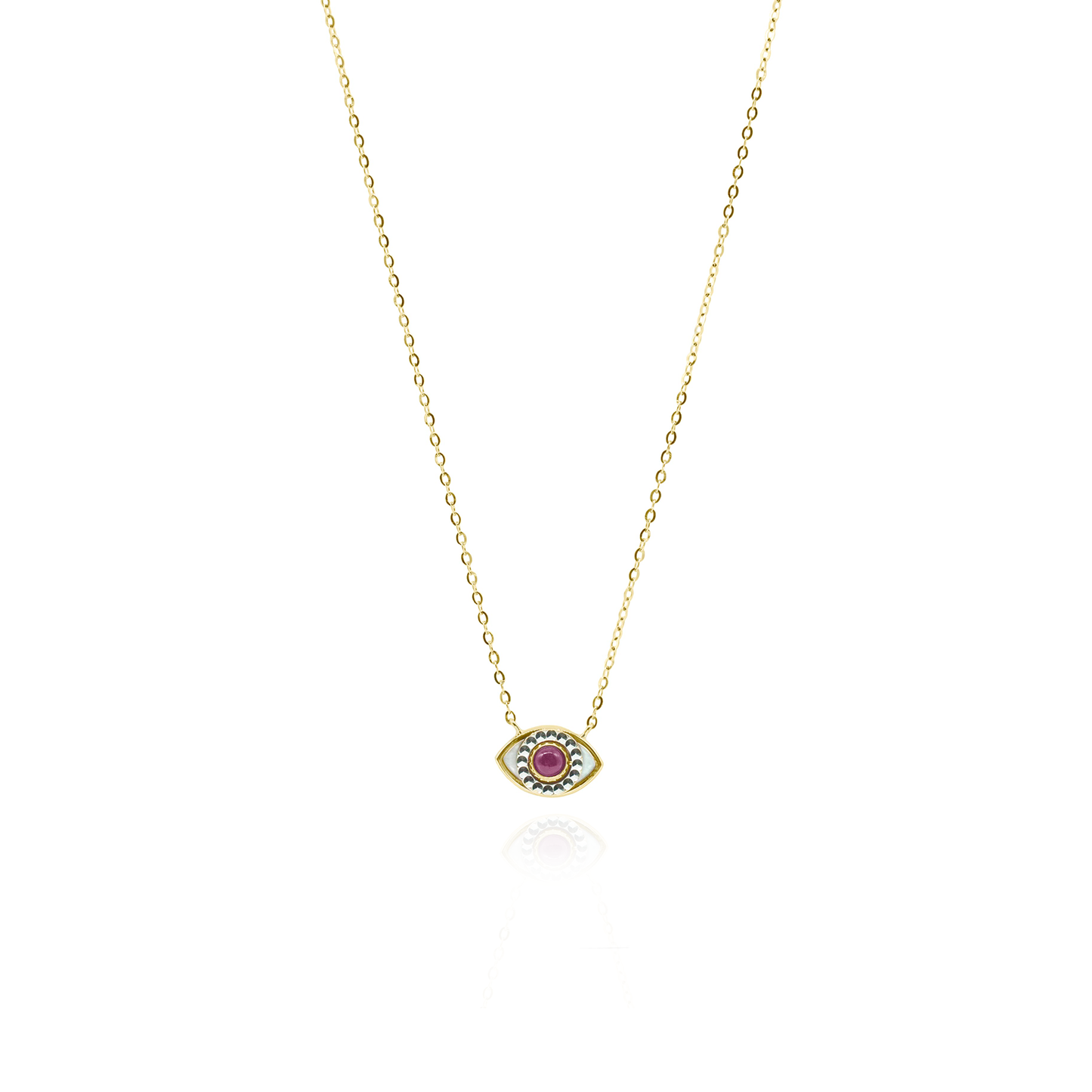 18K Rose Gold Chain with Transformable Evil Eye Pendant
