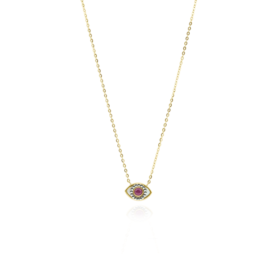 18K Rose Gold Chain with Transformable Evil Eye Pendant