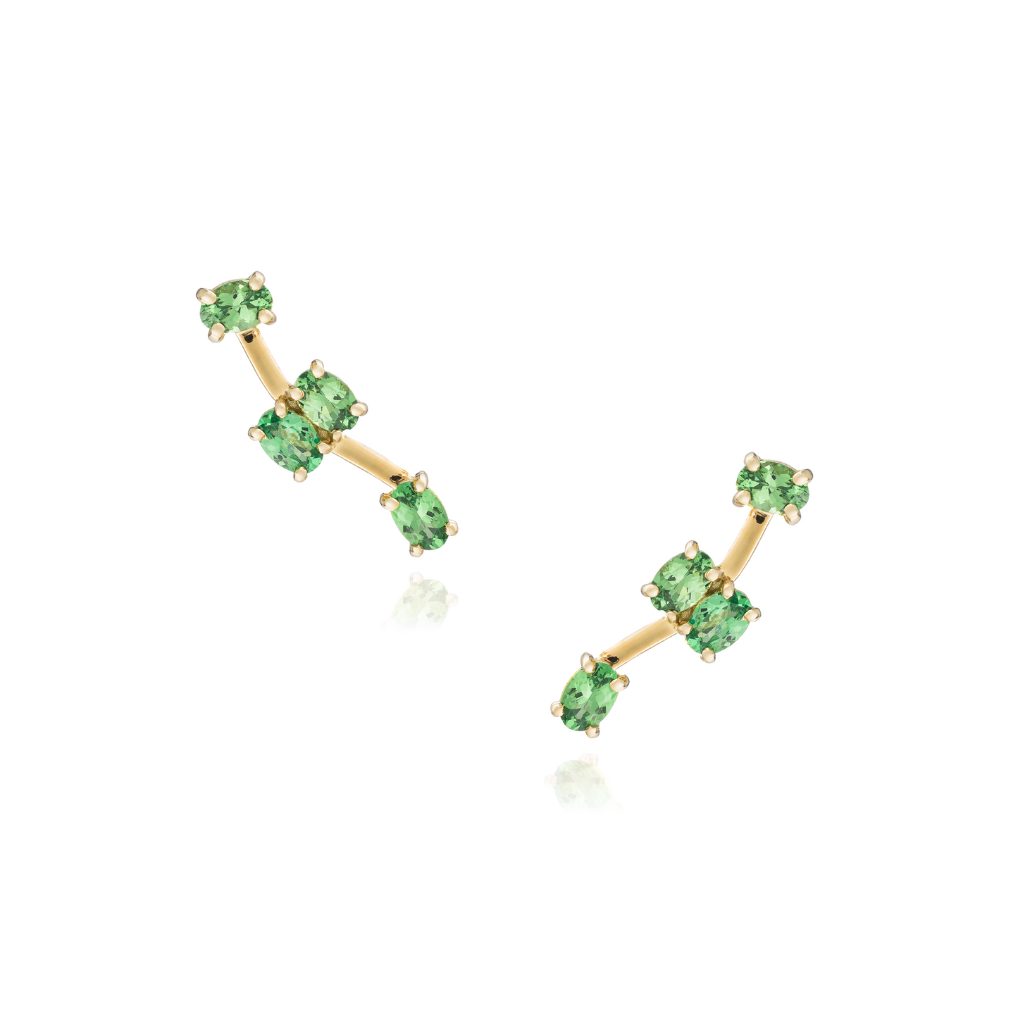 Colored Constellation 18K Yellow Gold Earrings with Tsavorite