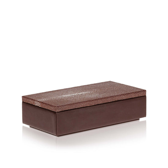 Medium Brown Leather and Stingray Box