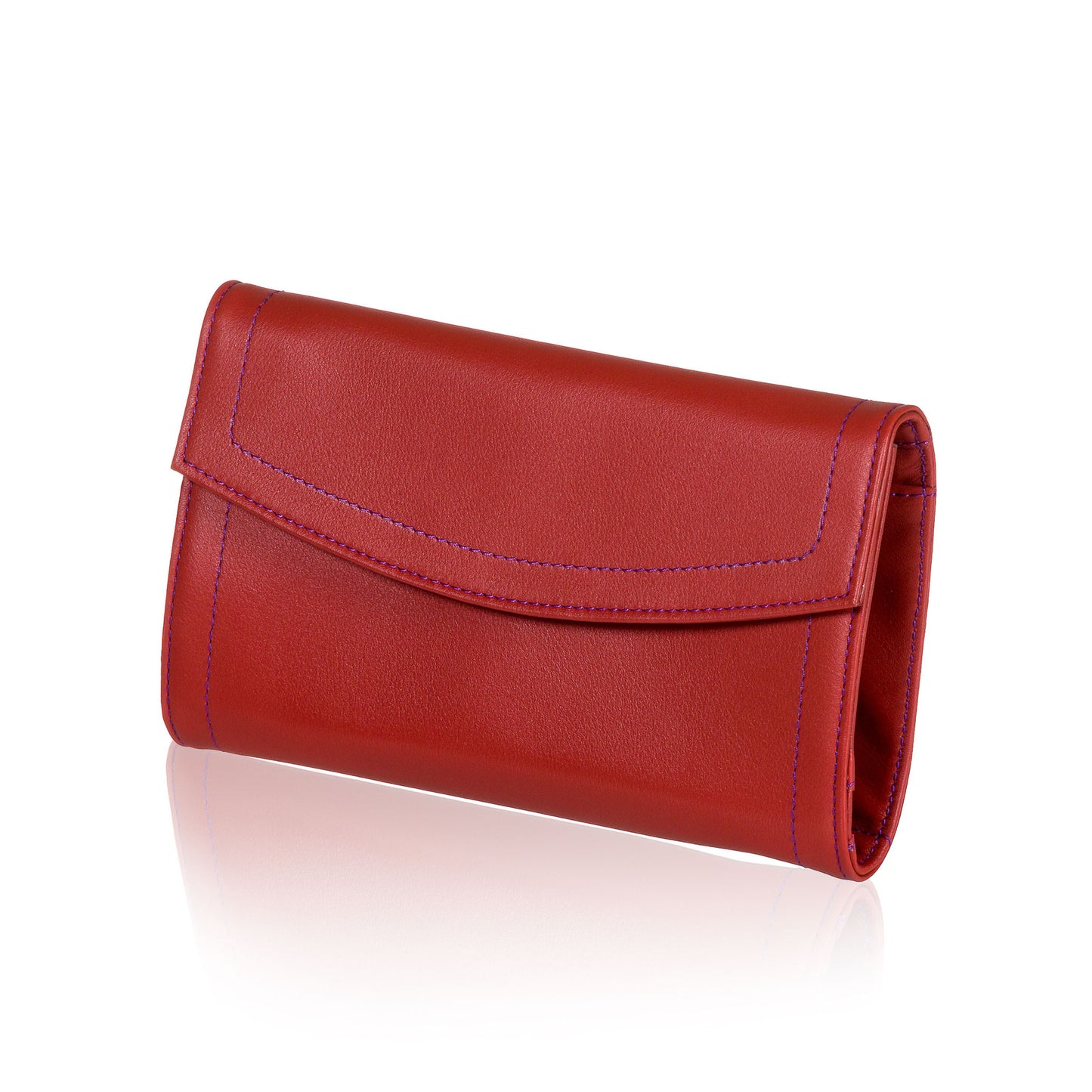 Red Leather Jewelry Pouch
