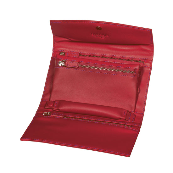 Red Leather Jewelry Pouch