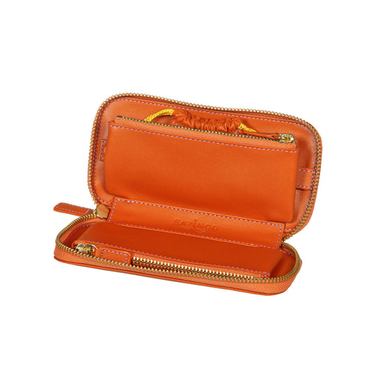 Orange Travel Jewelry Pouch