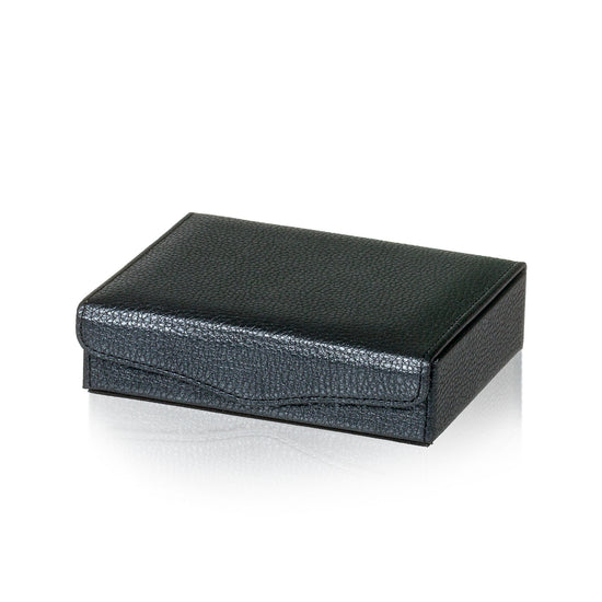 Textured Dark Grey Leather Jewelry & Cufflink Box