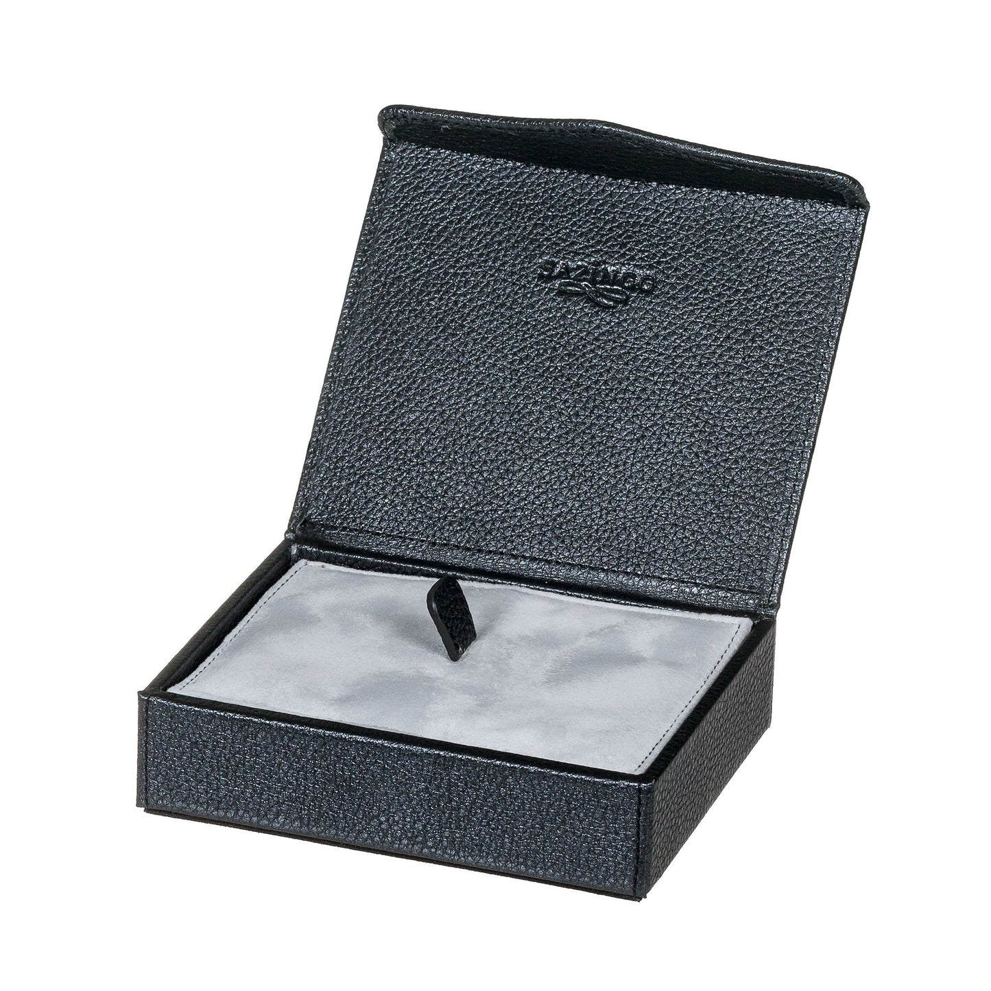 Textured Dark Grey Leather Jewelry & Cufflink Box