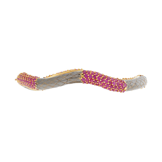925 Silver Bangle with Rubies