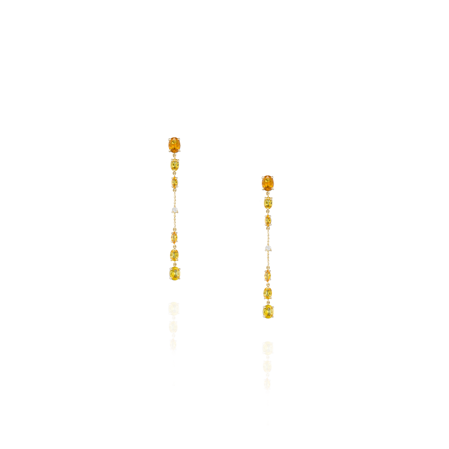 Load image into Gallery viewer, 18KT Yellow Gold Earrings with Yellow Sapphire
