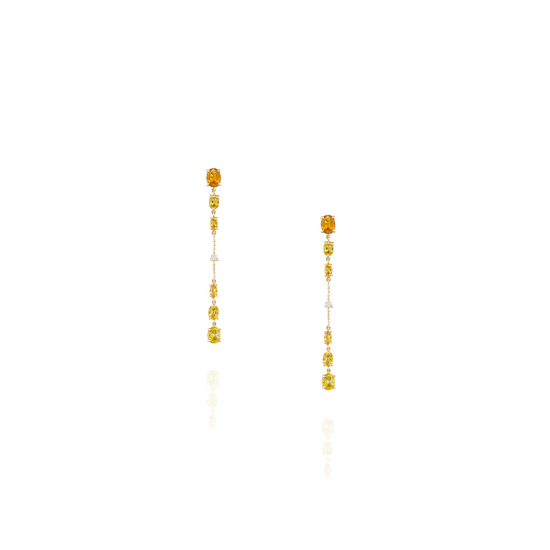 18K Yellow Gold Earrings with Yellow Sapphire