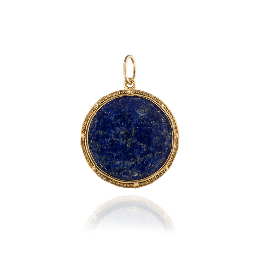 Load image into Gallery viewer, 14K Yellow Gold Round Medal of Our Lady of Grace in Mother of Pearl
