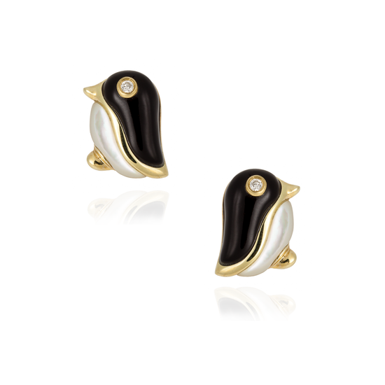Load image into Gallery viewer, 18k Yellow Gold Penguin Cufflinks
