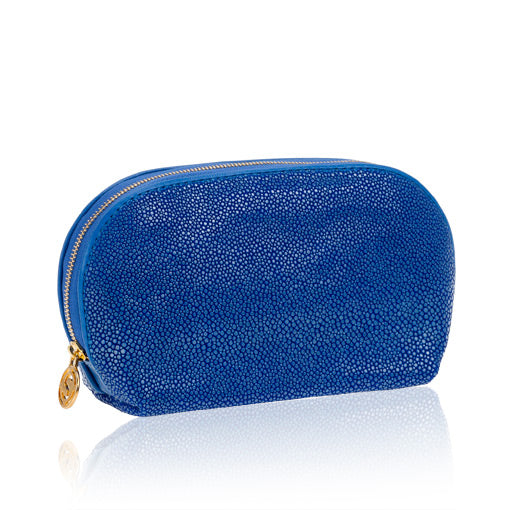 Blue Stingray Leather Cosmetic Case