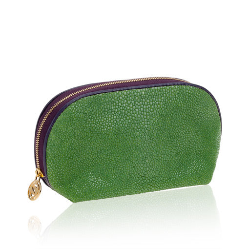 Green Stingray Leather Cosmetic Case